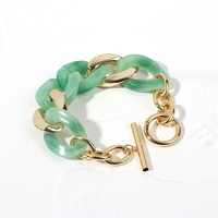 Offre Spéciale Vintage Résine Acrylique Chaîne OT Fermoir Bracelet pour Femme
