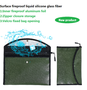 Bolsa de almacenamiento de documentos impermeable e ignífuga con cierre de cremallera Bolsas ignífugas para decoraciones de seguridad resistentes al agua - Product Image 3