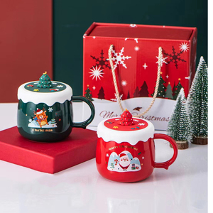 Creative Christmas Mugs Gift <b>Boxed</b> Ceramic Christmas Coffee Mug with Lid - Product Image 2