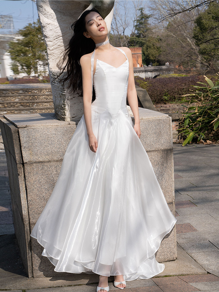 open lace back dress Romantic WD0826 off the shoulder long sleeves Princess Bridal Gown 202 –  Siaoryne