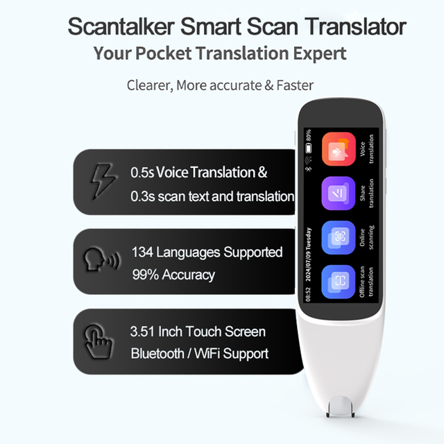 Smart AI Scanning Dictionary Pen 112 Languages OCR Scan Voice Translator Pen for Students Travel Wholesale