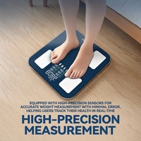 Pèse-personne intelligent sur mesure à écran extra-large avec 4 électrodes, fonctionnalités pour application et application mobile, capacité 180 kg/50 g