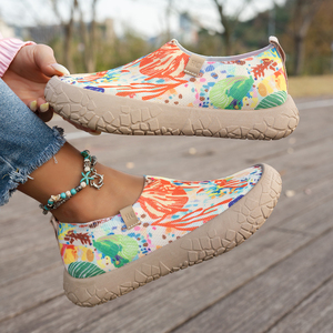 Zapatillas <span class=keywords><strong>de</strong></span> moda casuales <span class=keywords><strong>de</strong></span> diseñador para mujer, <span class=keywords><strong>de</strong></span> punta ancha, planas, sin cordones, ligeras, para caminar al aire libre, venta al por mayor - Product Image 5