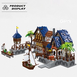 2979 pièces, <span class=keywords><strong>Maquette</strong></span> de port médiéval MOC, Vaste ville portuaire <span class=keywords><strong>à</strong></span> <span class=keywords><strong>construire</strong></span> soi-même avec bateaux et architecture historique, Référence 89152 - Product Image 2