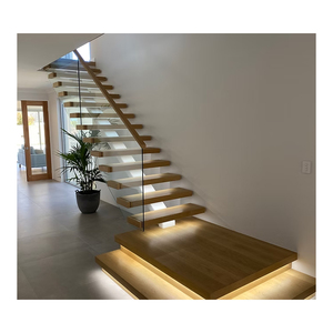 Escalera <span class=keywords><strong>de</strong></span> madera para interiores prefabricada <span class=keywords><strong>Escaleras</strong></span> <span class=keywords><strong>de</strong></span> larguero central <span class=keywords><strong>de</strong></span> acero recto Escalera <span class=keywords><strong>de</strong></span> viga central vertical abierta - Product Image 2