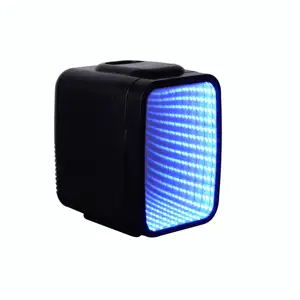 High Quality Portable Glass Door Blue colorful LED lights Drink Cosmetic 4L Small Refrigerator Mini Fridge