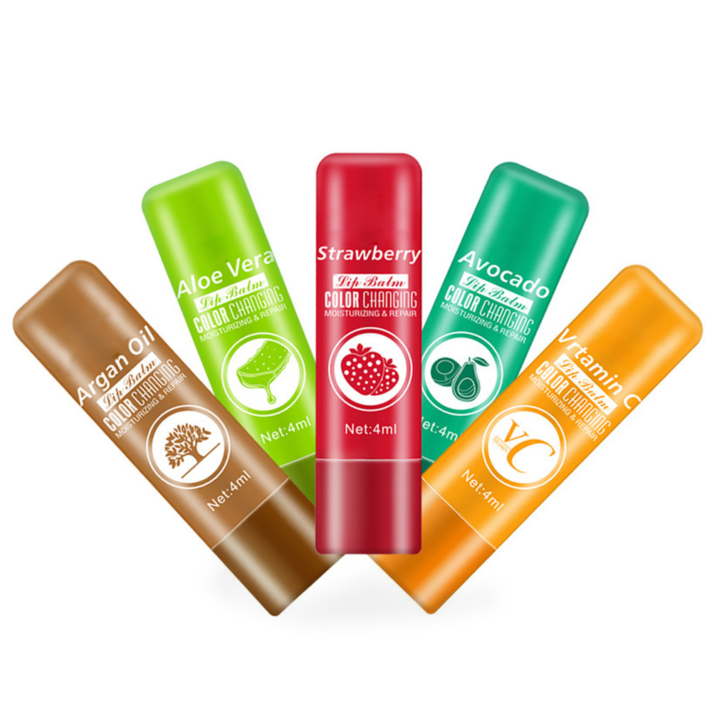 Натуральный бальзам для губ, длительное увлажнение, клубника, витамин C, алоэ вера, аргановое масло, ароматизатор авокадо, меняющий цвет, бальзам для ухода за губами