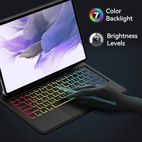 Keyboard TrackPad Nirkabel OEM Bahasa Kustom dengan Lampu Latar untuk Samsung Galaxy Tab S7FE 12.4 SM-T730 T733 T736B Magic Keyboard