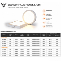 Venta Directa de Fábrica, Panel de Luz LED Cuadrado/Redondo, Delgado, de Aluminio, para Techo, 6W 12W 18W 24W, para Hotel, Hogar y Oficina