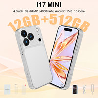 Nuevo Teléfono Inteligente I17 Mini, Cuerpo Compacto, Pantalla de 4.0'', 12+512GB, Versión Global 3G, Teléfono Móvil Mini con Doble Tarjeta SIM