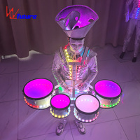 Tenue de scène pour homme avec éclairage LED fluorescent pleine couleur pour la danse, le ballet, les défilés et les ensembles de percussions