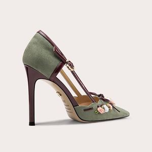 Nouvelles sandales d'été à talons hauts style fée, à bout pointu, avec décoration florale - Product Image 2