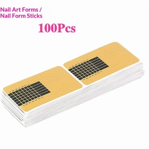 แผ่นรองกระดาษสีทองรูปทรงสี่เหลี่ยม 100 ชิ้น สำหรับติดเล็บปลอม กาวต่อเล็บ อุปกรณ์ทำเล็บ - Product Image 6