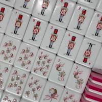 Jeu de tuiles de mahjong américaines en acrylique pour 4 joueurs - Divertissement de Noël
