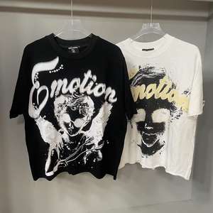 Topkwaliteit op maat gemaakte <span class=keywords><strong>LOGO</strong></span> heren korte tops bedrukking parel grafische korte mouw High Street Mixed Emotion T-shirts voor heren - Product Image 1