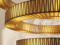 Lustre circulaire en verre à trois niveaux de style américain moderne minimaliste de luxe, grand luminaire suspendu LED pour salon et chambre à coucher