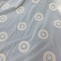 Tissu en maille florale respirant, soluble dans l'eau, 100% coton, dentelle pour robe brodée ou hawaïenne, tissu en coton pour broderie