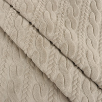 Chaîne tricotée 100% Polyester doux brossé motif torsadé fausse fourrure de lapin tissu en peluche pour filles jouets vêtements voitures literie