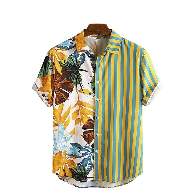 2022 Hot Sale New fashion Hawaiian Shirts Short Sleeves Printed Button Down Summer Beacch Dress Men's Shirts
