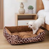 Lit pour animaux de compagnie lavable en coton, motif dessin animé, pour intérieur, OEM ODM, portable, doux et relaxant, pour chat et chien