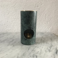 Brûleur d'encens et d'huiles essentielles moderne en marbre beige, travertin, marbre blanc de Carrare et marbre vert, finition polie