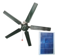 Ventilateur de plafond solaire extérieur BLDC de 52 pouces pour la circulation d'air de porche de patio 40W à énergie solaire sans connexion de fil installation de bricolage