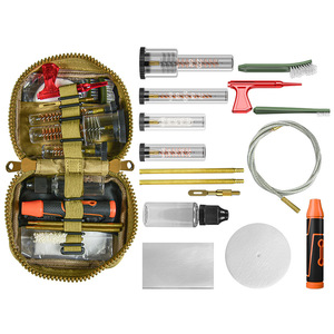 Kit de nettoyage d'armes tactique, équipement durable avec câbles flexibles, brosse en laiton, chiffons en coton, tampons de nettoyage, patchs, bouteille d'huile, brosses utilitaires, sac en tissu - Product Image 3