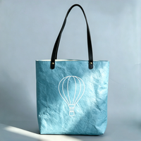 Sac fourre-tout en papier Tyvek vierge, léger, couleur unie, pour courses, réutilisable, petit MOQ