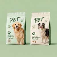Sacs en plastique Mylar à fermeture éclair à fond plat, grande taille, résistants à l'humidité, impression en gravure personnalisée, pour l'emballage d'aliments secs pour animaux de compagnie (chats et chiens)