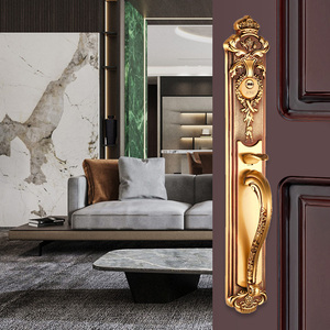 Khóa cửa gỗ an toàn kiểu Mỹ sang trọng, tay nắm cổ điển mạ vàng hồng/vàng 24K, chất liệu đồng - Product Image 3