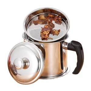 Jarra de aceite de hoja suelta para té y cocina, recipiente de aceite de bacón con bandeja de posavasos, 0,34 unidades - Product Image 2