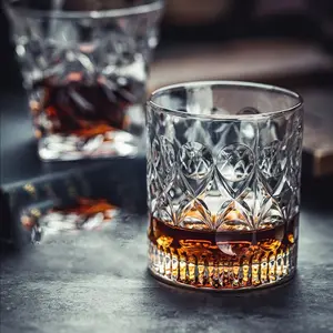 Venta al por mayor 220ml Old Fashioned Vaso de chupito Rocas Cristalería Lowball Glass Crystal Clear Whisky Glass