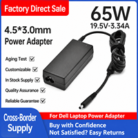 Chargeur pour ordinateur portable 65W compatible avec DELL, adaptateur secteur 19,5V 3,34A (connecteur 4,5 x 3,0 mm)