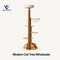 Arbre à chat moderne avec dôme en acrylique, poteau en sisal, perchoir en peluche et base en forme de silhouette de chat, mobilier d'intérieur, vente en gros