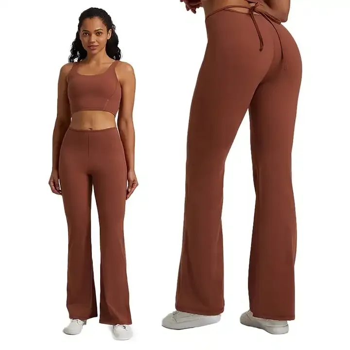 Mới Đến Lulu Bootcut Yoga Quần Chuông Dưới Yoga legging Thoáng Khí Giản Dị Hoạt Động Mặc Quần Tập Thể Dục Phòng Tập Thể Dục Quần Áo