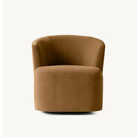 Fauteuil pivotant moderne de luxe à 360 degrés, tissu texturé blanc crème, fauteuil club confortable, mousse haute densité, fauteuil d'appoint pour salon