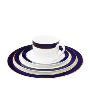 High-End 10 Inch Ceramic Western Food Plate <b>Set</b> Blue Gold Edged Steak Plate for Hotels & Restaurants Tea <b>Cups</b> & Saucers - Product Image 1