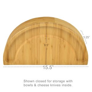 Tabla de <span class=keywords><strong>queso</strong></span>/charcutería de bambú con accesorios y marcadores de <span class=keywords><strong>queso</strong></span>-Bandeja de tabla de <span class=keywords><strong>queso</strong></span> de diseño patentado innovador - Product Image 3