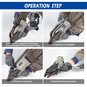 Woodpecker C130 LJ Pneumatique Hog Ring Gun 11 Gauge Easy Carry Air C Ring Plier pour Cages à fil, <span class=keywords><strong>Gabion</strong></span> - Product Image 4