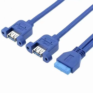 USB 3.0 20p nữ bảng điều khiển gắn kết y cáp PVC Áo Khoác Đôi USB 3.0 nữ cho máy chiếu máy ảnh Microphone xe ứng dụng loa - Product Image 4