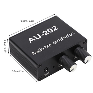 Mini <strong>Audio</strong> Distribution Mixer 2 in 2 Out Stereo Magnifier Distributor with Power Adapter 100-240V EU Plug - Product Image 2