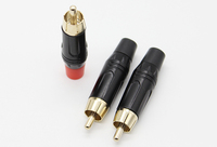 Conector de enchufe de audio y video RCA macho Lotus Jack electroforesis de chapado negro con cabeza chapada en oro