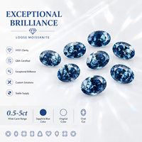 Moissanita Ovalada Suelta Corazones y Flechas 0.5-5CT Color Azul Zafiro No se Desvanece Creada en Laboratorio Venta al por Mayor Lista para Engastar Joyería Fina