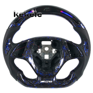 Volante in Fibra di Carbonio Forgiata con LED Personalizzabile per Chevy <span class=keywords><strong>Corvette</strong></span> C7 2014-2019, Supporto per <span class=keywords><strong>Logo</strong></span> Colorato - Product Image 2
