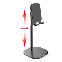 Support de téléphone télescopique en métal à logo personnalisé, hauteur réglable, support de téléphone rétractable, vente chaude