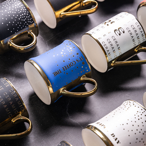 Speciale lusso New Bone China Cup ceramica Coffee Carving tecnica regalo manico in oro tazza in ceramica - Product Image 4