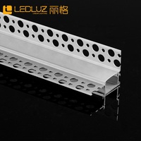 Profilé LED en aluminium sans cadre pour éclairage linéaire mural et de plafond, canal encastré pour cloison sèche, bande LED 20 mm