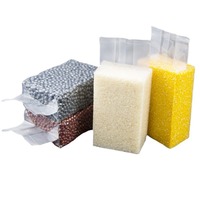 Emballage sous vide personnalisé en stock, robuste, transparent, de qualité alimentaire, imprimé en héliogravure, avec soufflet latéral, en forme de cube, pour perles de tapioca et riz