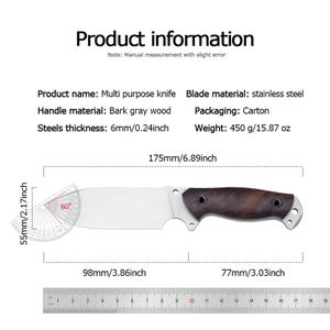 มีดพกพาเหล็กกล้าไร้สนิมคาร์บอนสูงแบบกำหนดเองได้สำหรับ OEM พร้อมลายสลักบนด้ามไม้ สำหรับงาน DIY กิจกรรมกลางแจ้ง ตั้งแคมป์ ล่าสัตว์ และเอาตัวรอด - Product Image 6