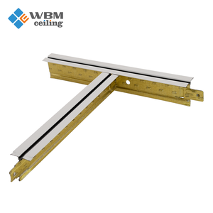 Trắng thạch cao Trần gạch cho phòng <span class=keywords><strong>t</strong></span>ắm mạ kẽm thép thả trần với <span class=keywords><strong>T</strong></span>-Bar Runner đồng bằng treo lưới hệ thống - Product Image 3